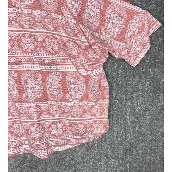 Absolutely Famous Dolman Cutout Sleeve Paisley V-Neck Top Women Size 3X Stretch - Picture 12 of 15